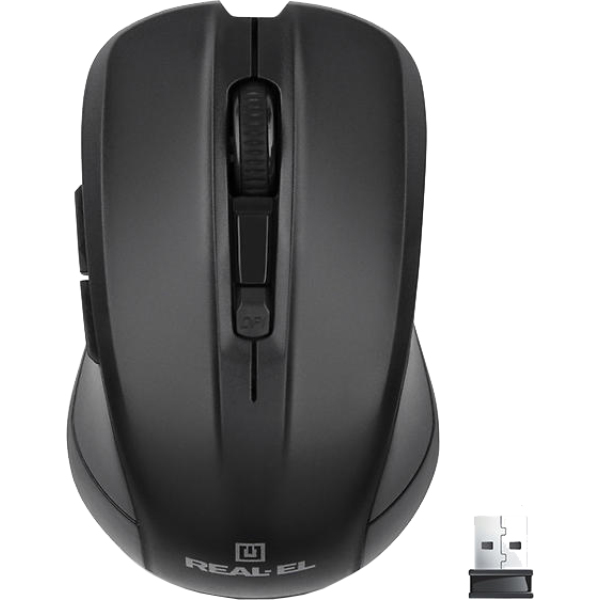 

Мышь REAL EL RM-307 Wireless black (EL1232000340, RM-307 Wireless, black