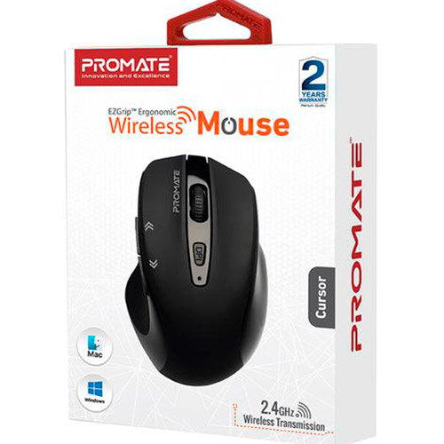 Фото Мышь PROMATE Cursor Wireless Black (cursor.black)