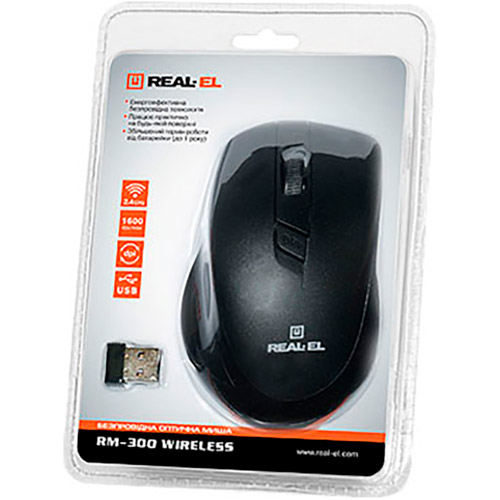 Мышь REAL EL RM-300 Black Grey (EL123200012) Беспроводное подключение RF