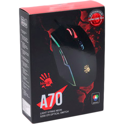 Фото Миша A4TECH A70 Bloody Matte Black