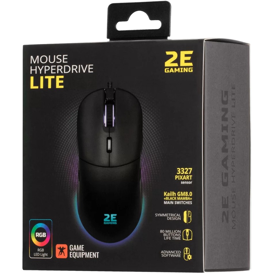 В Фокстрот Мышь 2E GAMING HyperDrive Lite RGB Black (2E-MGHDL-BK)