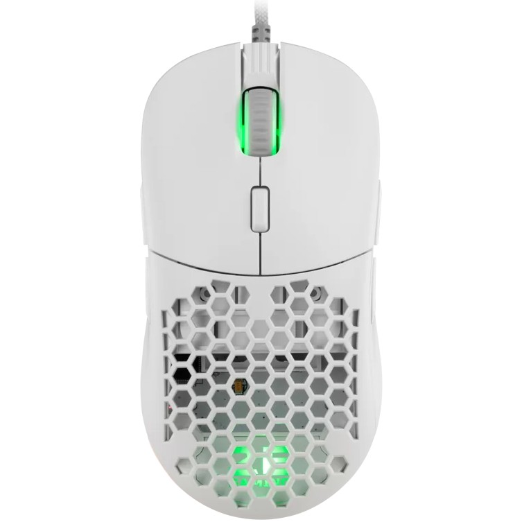 Миша 2E GAMING HyperDrive Lite RGB White (2E-MGHDL-WT) Комплектація миша, додаткові PTFE-глайди, заглушки для бічних кнопок – 2 пари, комплект вантажів, 2 змінні панелі (гладка та перфорована)