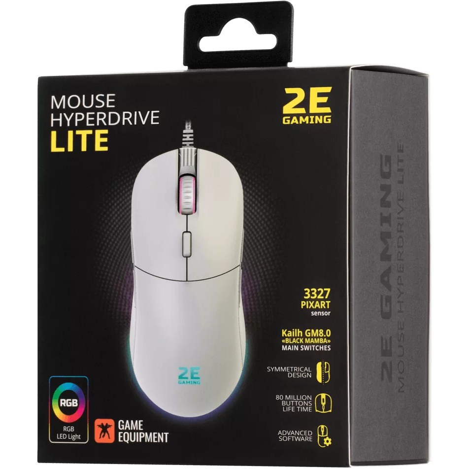 У Фокстрот Миша 2E GAMING HyperDrive Lite RGB White (2E-MGHDL-WT)