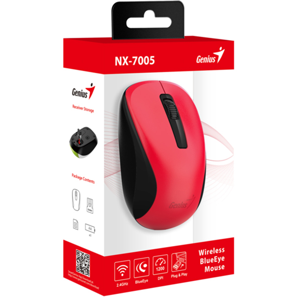 Мышь GENIUS NX-7005 Red NP (31030017403) Беспроводное подключение RF