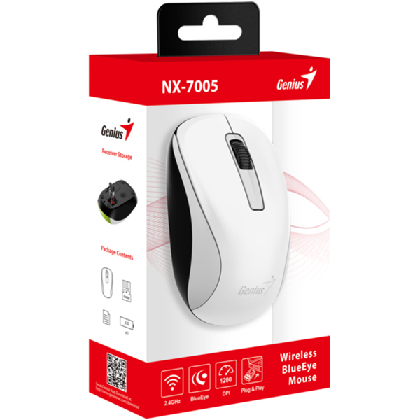 Мышь GENIUS NX-7005 White NP (31030017401) Беспроводное подключение RF