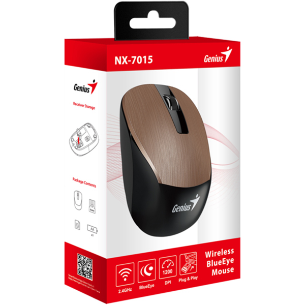 Мышь GENIUS NX-7015 ROSY BROWN NP (31030019403) Тип сенсора оптический