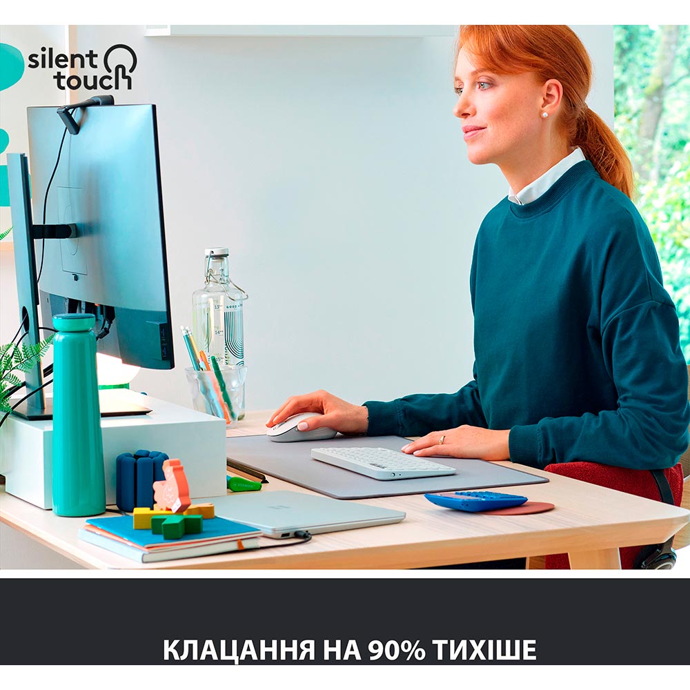 Миша Logitech Signature M650 L Wireless Mouse Off-White (910-006238) Тип підключення бездротове
