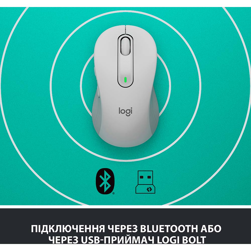 Миша Logitech Signature M650 L Wireless Mouse Off-White (910-006238) Тип сенсора оптичний