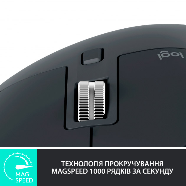 Миша Logitech MX Master 3S Performance Wireless Mouse Bluetooth Graphite (910-006559) Тип сенсора оптичний