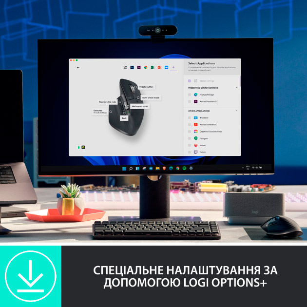 Миша Logitech MX Master 3S Performance Wireless Mouse Bluetooth Graphite (910-006559) Розподільча здатність сенсору 8000