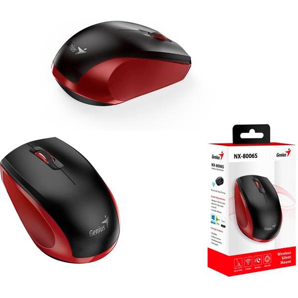 Мышь Genius NX-8006S Silent WL Red (31030024401) Тип подключения беспроводное