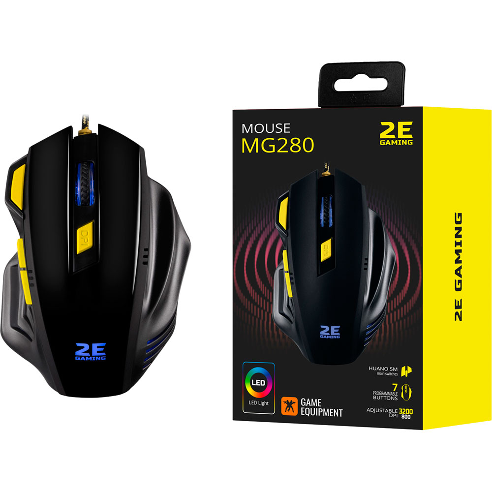 Мышь 2E GAMING MG280 LED USB Black Тип сенсора оптический