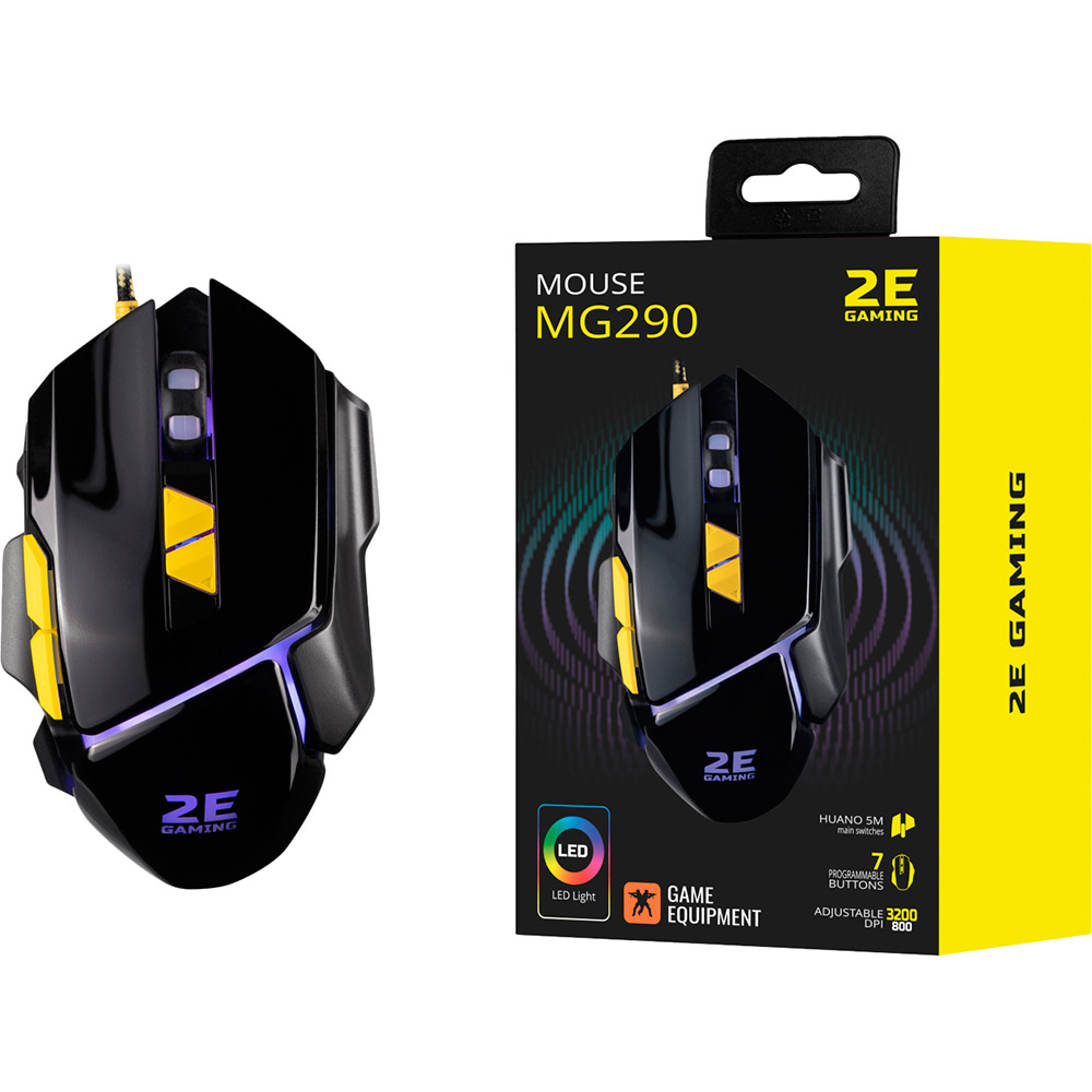 Мышь 2E GAMING MG290 LED USB Black Тип сенсора оптический