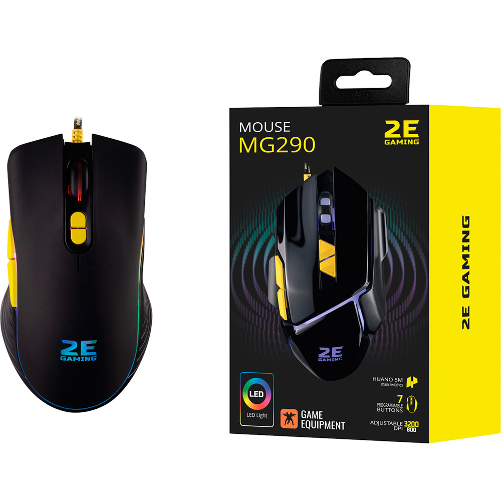 Мышь 2E GAMING MG300 RGB USB Black Тип сенсора оптический