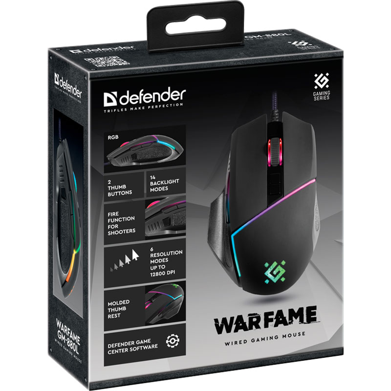 Заказать Мышь DEFENDER Warfame GM-880L RGB Black (52880)