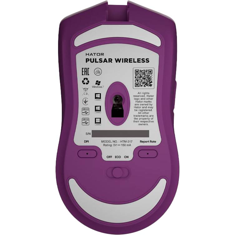 Миша Hator Pulsar Wireless Lilac (HTM-317) Тип підключення бездротове