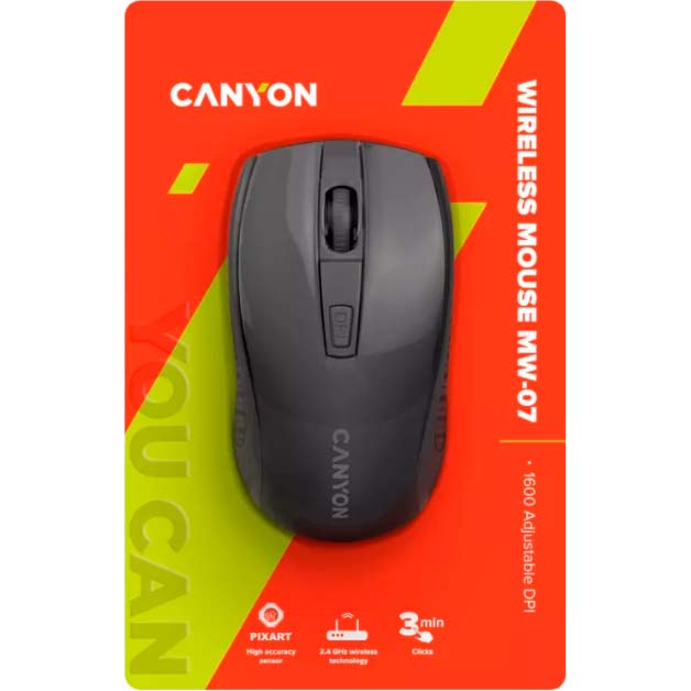 Внешний вид Мышь CANYON MW-7 Wireless Black (CNE-CMSW07B)