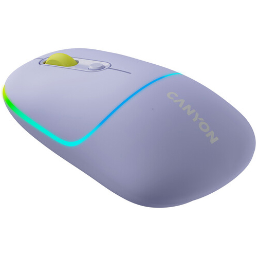 Миша CANYON MW-22 Dual Band RGB Wireless Mountain Lavender (CNS-CMSW22ML) Бездротове підключення Bluetooth + RF