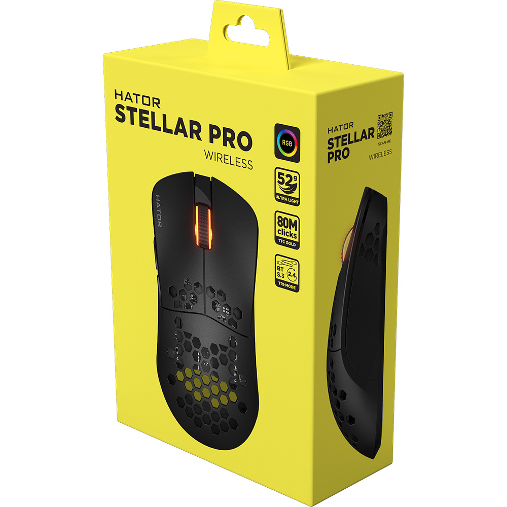 Фото Мышь HATOR Stellar PRO Wireless Black (HTM-550)