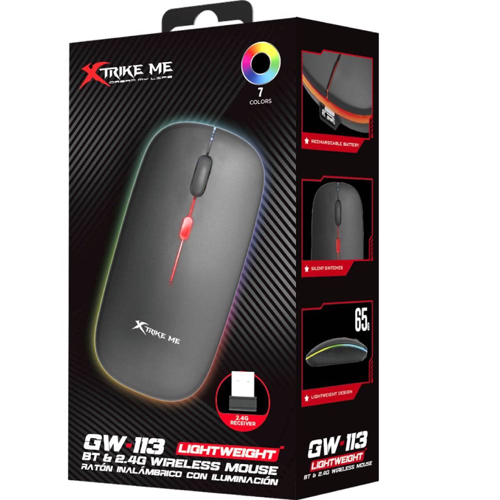 Внешний вид Мышь XTRIKE ME GW-113 Bluetooth RGB Black