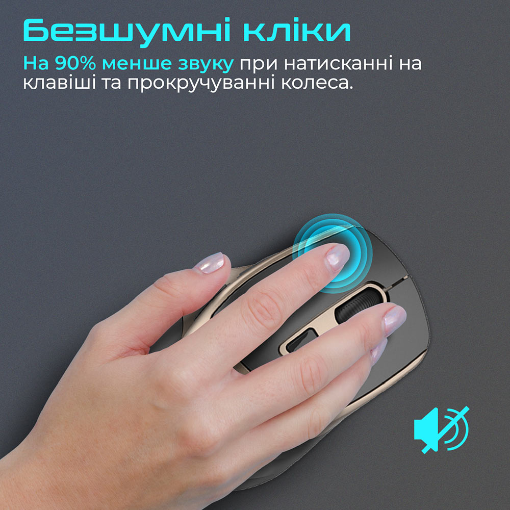 Мышь PROMATE Samit Wireless Gold (samit.gold) Тип подключения беспроводное