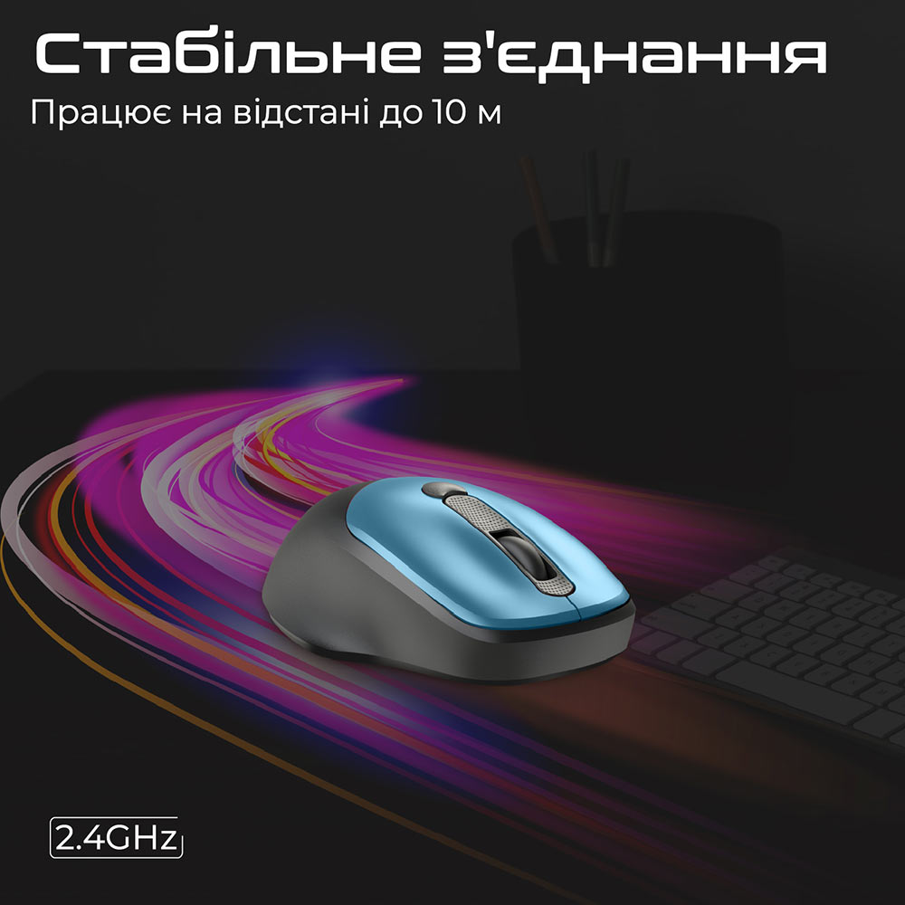 Зовнішній вигляд Миша PROMATE Uniglide Wireless Blue (uniglide.blue)