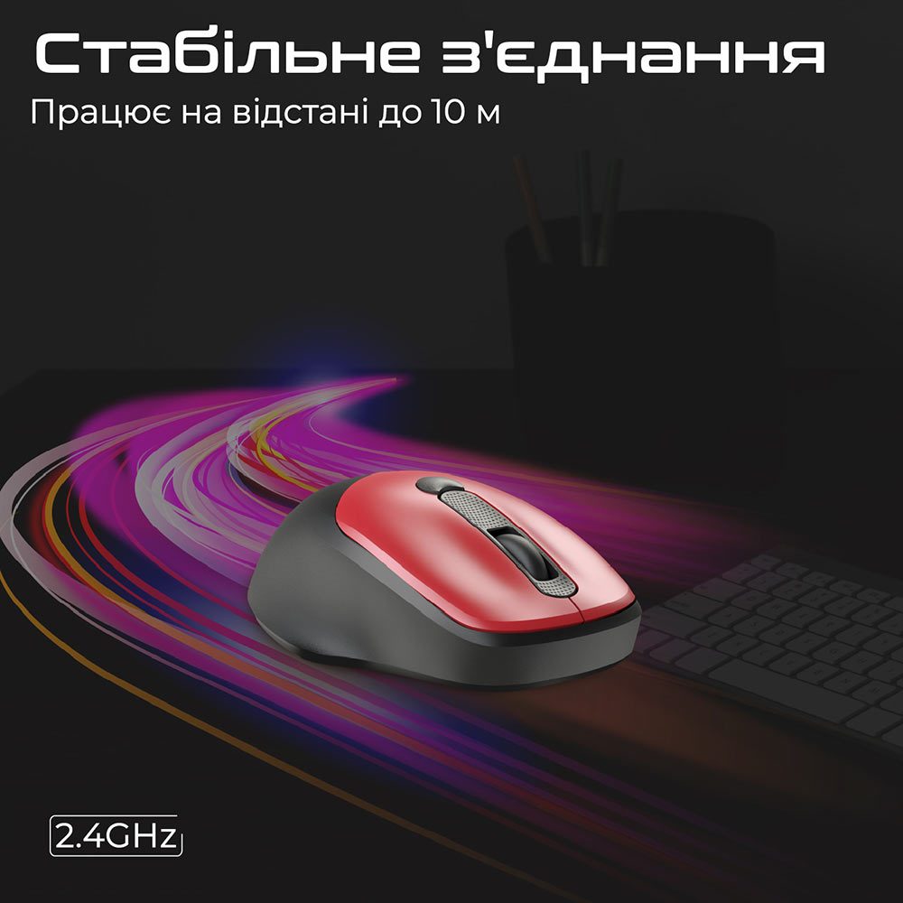 Внешний вид Мышь PROMATE Uniglide Wireless Red (uniglide.red)