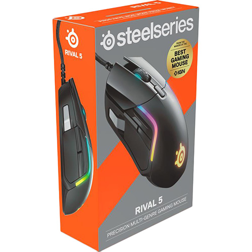 Зовнішній вигляд Миша STEELSERIES Rival 5 Black (62551)