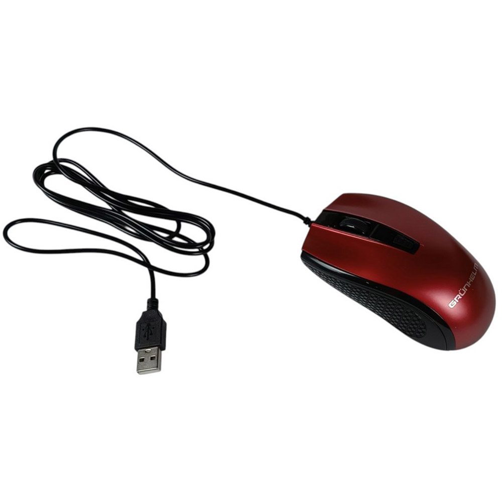 Мышь GRUNHELM M-342WD Red (126867) Проводное подключение USB