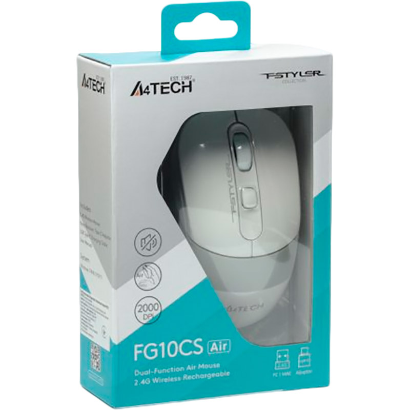 В Україні Миша A4TECH Fstyler FG10CS Air Grayish White