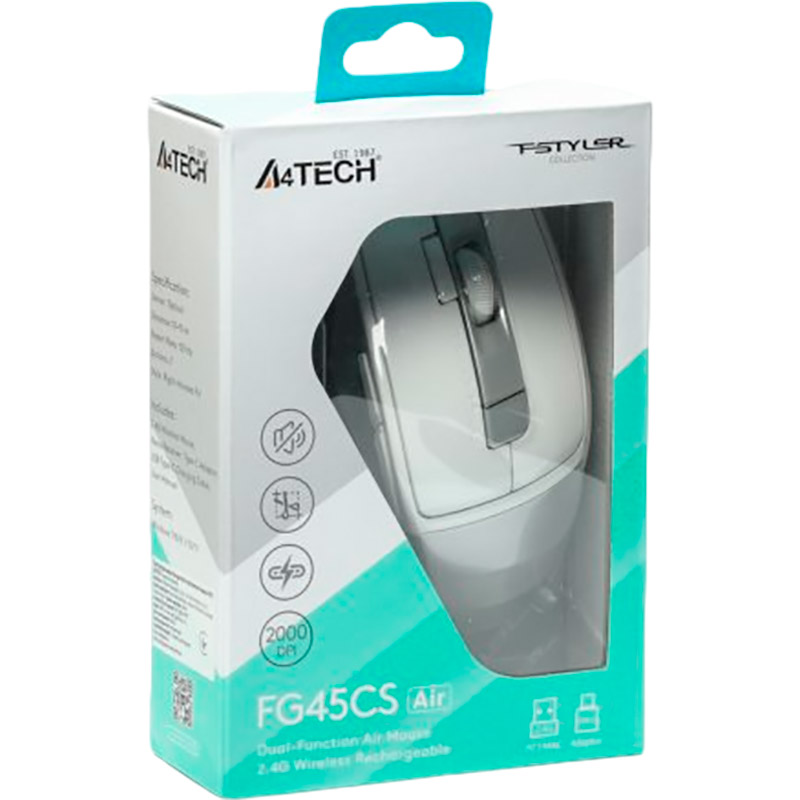 Покупка Мышь A4TECH Fstyler FG45CS Air Silver White