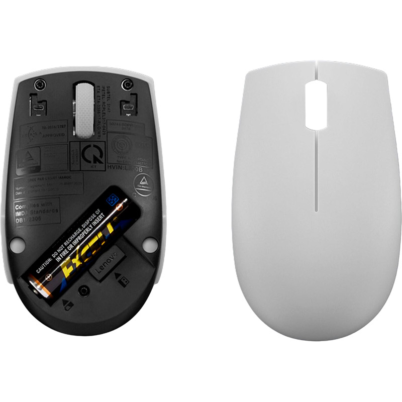 Зовнішній вигляд Миша LENOVO 300 Wireless Mouse Arctic Grey (GY51L15678)