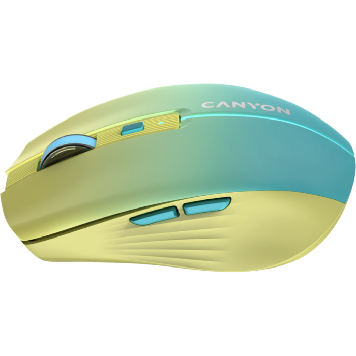 Миша CANYON MW-44 LED BT/Wireless Rechar Yellow Blue (CNS-CMSW44UA) Бездротове підключення Bluetooth + RF