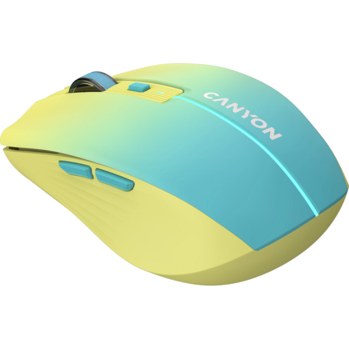 Миша CANYON MW-44 LED BT/Wireless Rechar Yellow Blue (CNS-CMSW44UA) Комплектація Бездротова оптична миша, USB приймач, Посібник користувача, Зарядний кабель Type-C