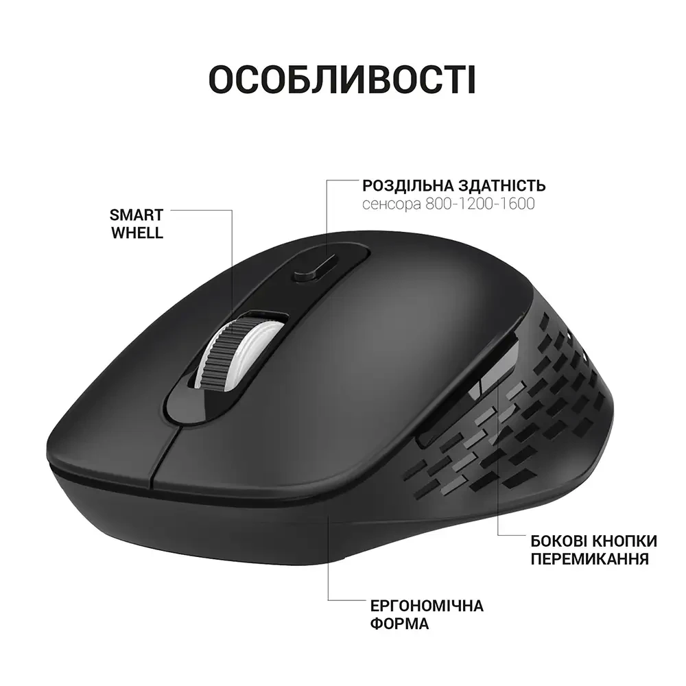 Зовнішній вигляд Миша OFFICEPRO M230B Silent Click Wireless Black