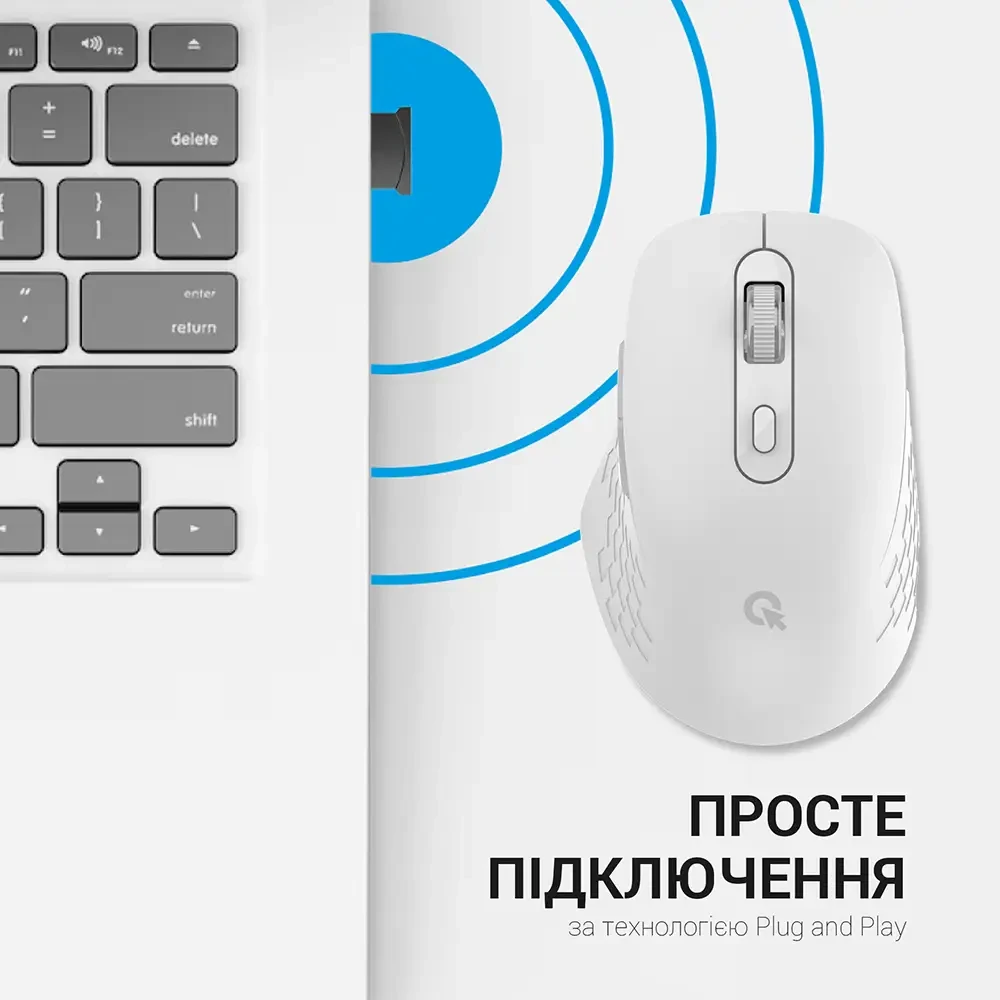 У Фокстрот Миша OFFICEPRO M230W Silent Click Wireless White