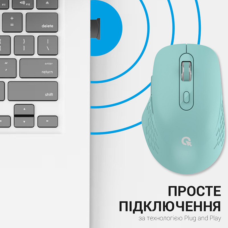 Миша OFFICEPRO M230M Silent Click Wireless Mint (M230M) Тип сенсора оптичний