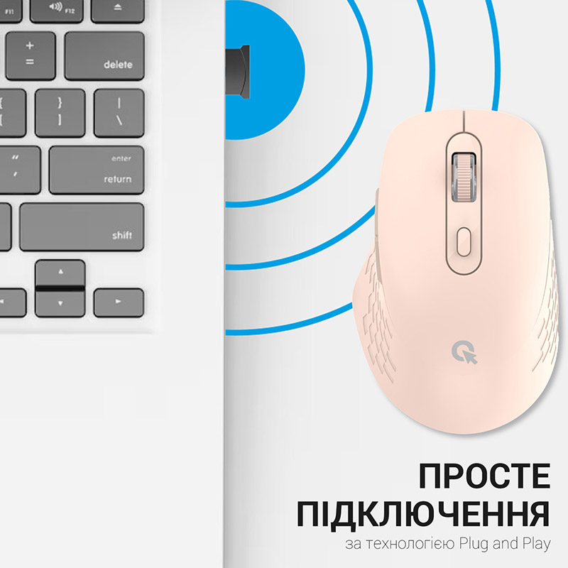 Миша OFFICEPRO M230P Silent Click Wireless Pink (M230P) Бездротове підключення Bluetooth + RF