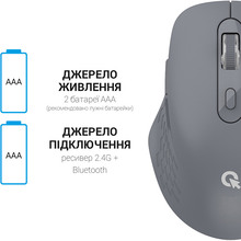 Миша OFFICEPRO M230G Silent Click Wireless Gray (M230G)