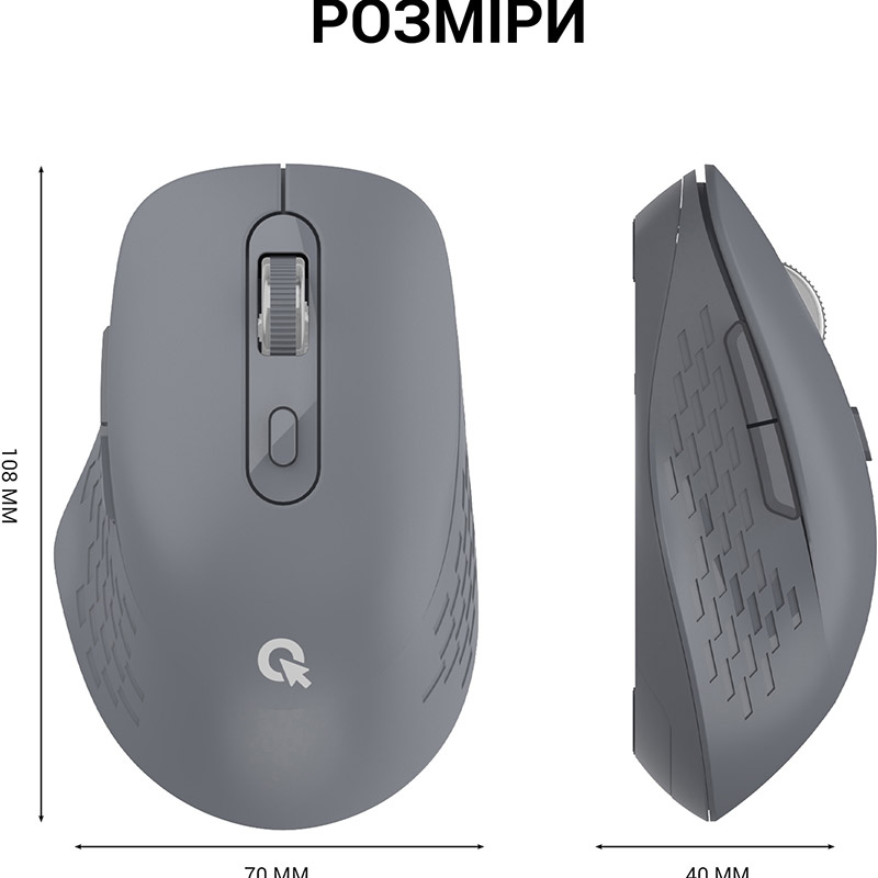 Замовити Миша OFFICEPRO M230G Silent Click Wireless Gray (M230G)