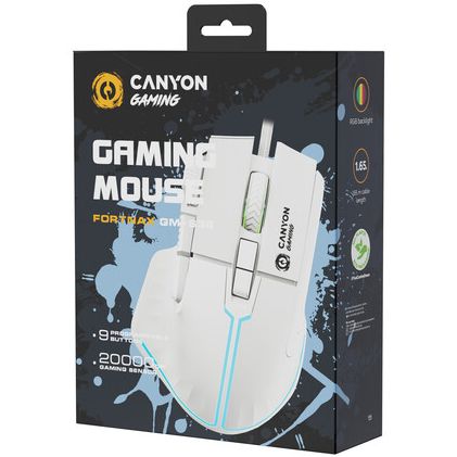 Фото Мышь CANYON Fortnax GM-636 RGB White (CND-SGM636W)