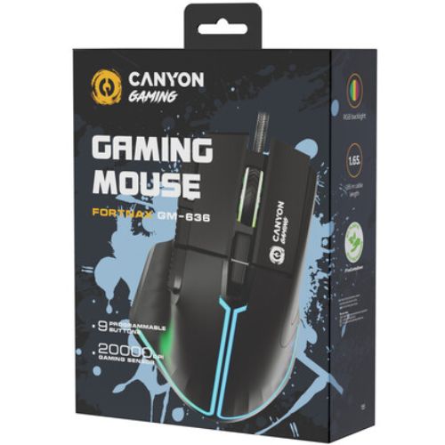 Миша CANYON Fortnax GM-636 RGB Black (CND-SGM636B) Розподільча здатність сенсору 20000