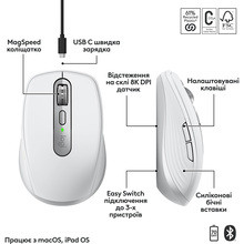 Мышь LOGITECH MX Anywhere 3S for Mac Pale Grey (910-006946)