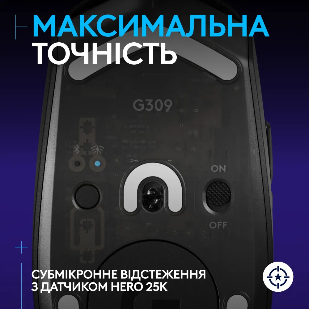 Мышь LOGITECH G309 Lightspeed Black (910-007199) Тип сенсора оптический