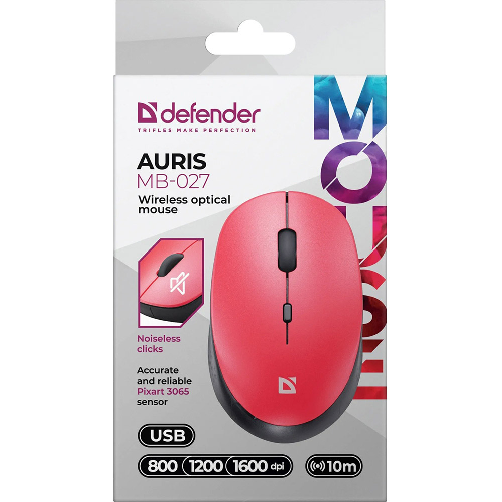 Миша DEFENDER Auris MB-027 Red (52026) Розподільча здатність сенсору 1600