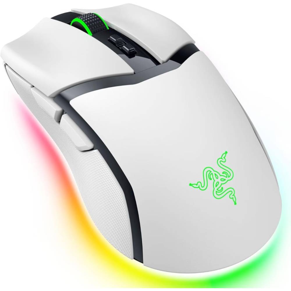 Миша RAZER Cobra Pro White (RZ01-04660200-R3G1) Комплектація Миша Razer Cobra Pro, Бездротовий ключ HyperSpeed+ адаптер USB-ключа, Кабель USB Type A – USB Type C Speedflex, Посібник користувача