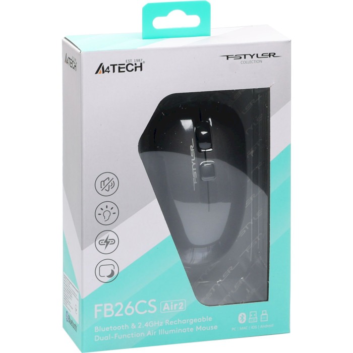 Покупка Миша A4TECH Fstyler FB26CS Air2 Smoky Grey