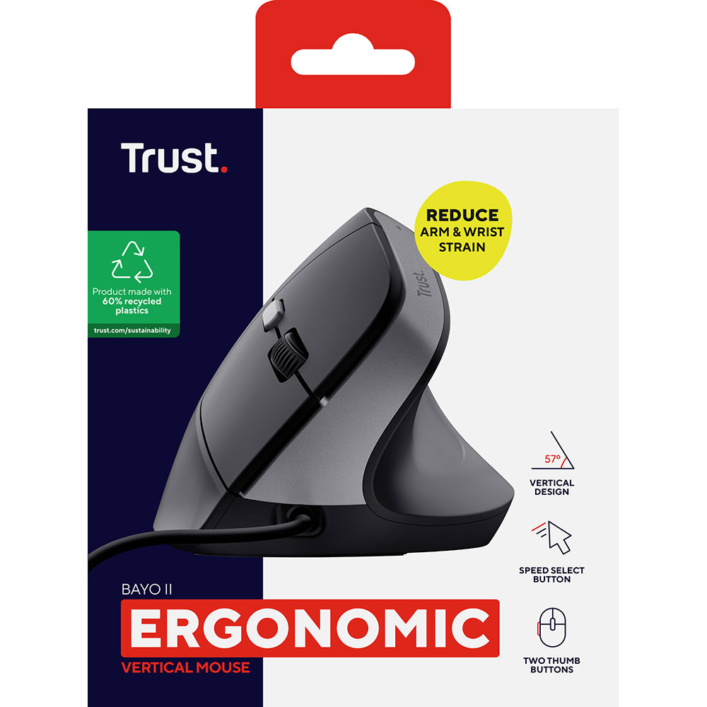 В інтернет магазині Миша Trust Bayo II Ergonomic Mouse Black (25144)