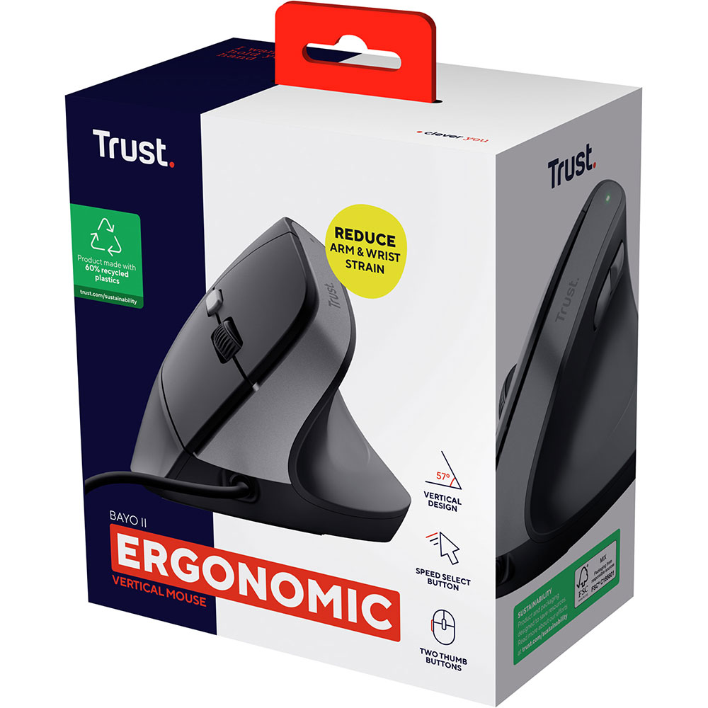 В Украине Мышь Trust Bayo II Ergonomic Mouse Black (25144)