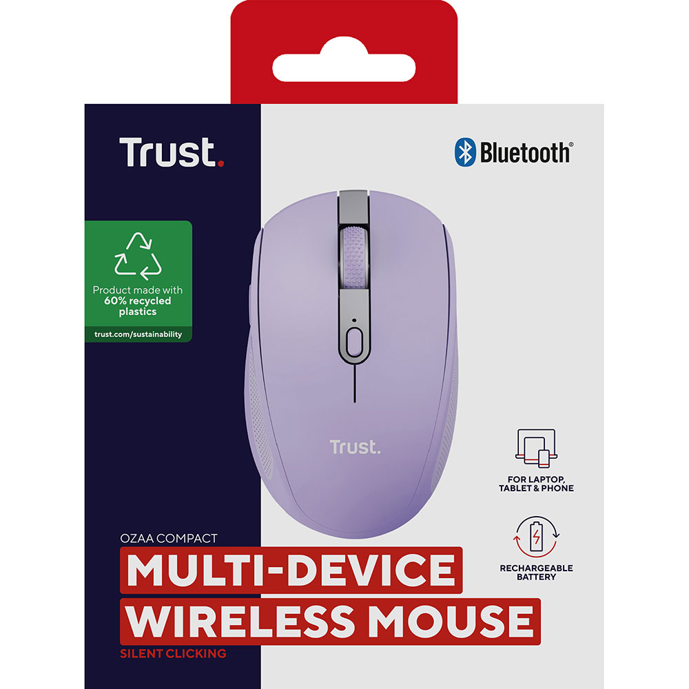 В интернет магазине Мышь TRUST Ozaa Compact Multi-Device Wireless Mouse Purple (25384)